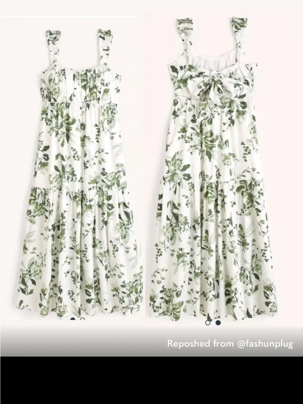 NWT Abercrombie & Fitch White Maxi Dress with Green Floral Print - Picture 2 of 11